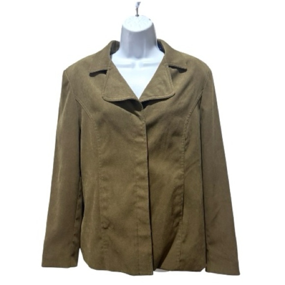 Karen Scott Olive Green Stretch Blazer Size 12